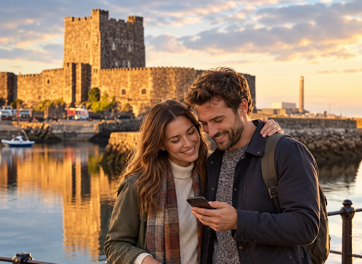 Couple enjoying a romantic Mystery Picnic date on the Causeway Coast in Northern Ireland