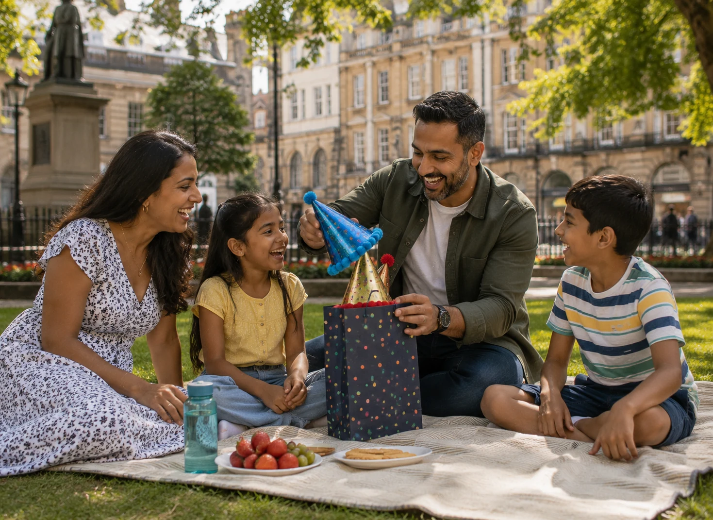 Family spending time together on a Mystery Picnic special day